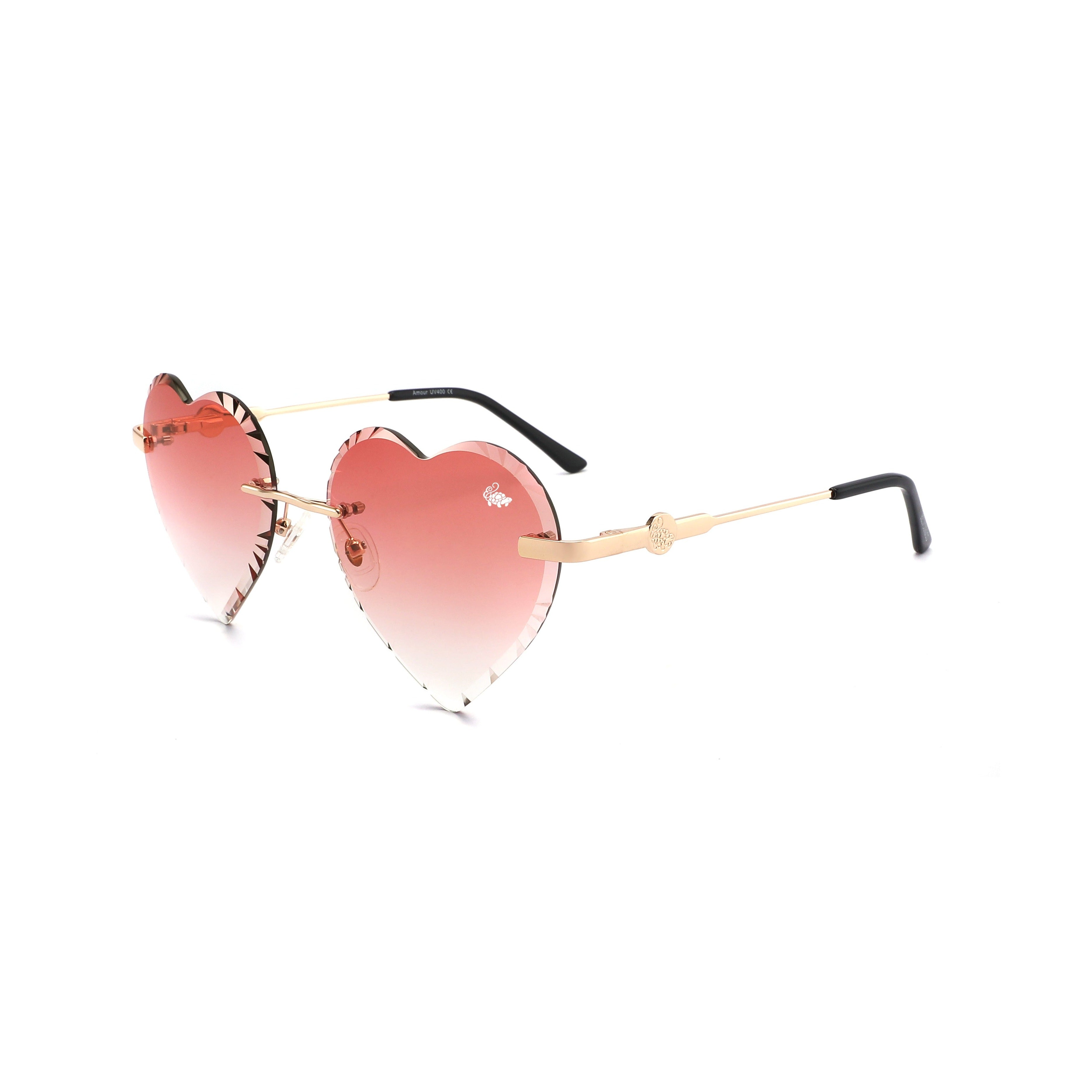 Amour Burnt Red Sunglasses - Gold Frame - UV Protection - Belvoir&Co