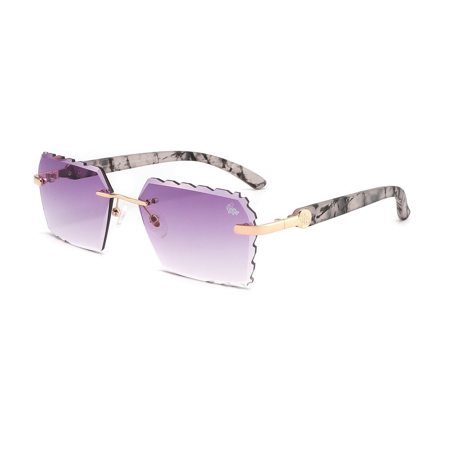 Diamond Cut Kennedy White Marble | Purple