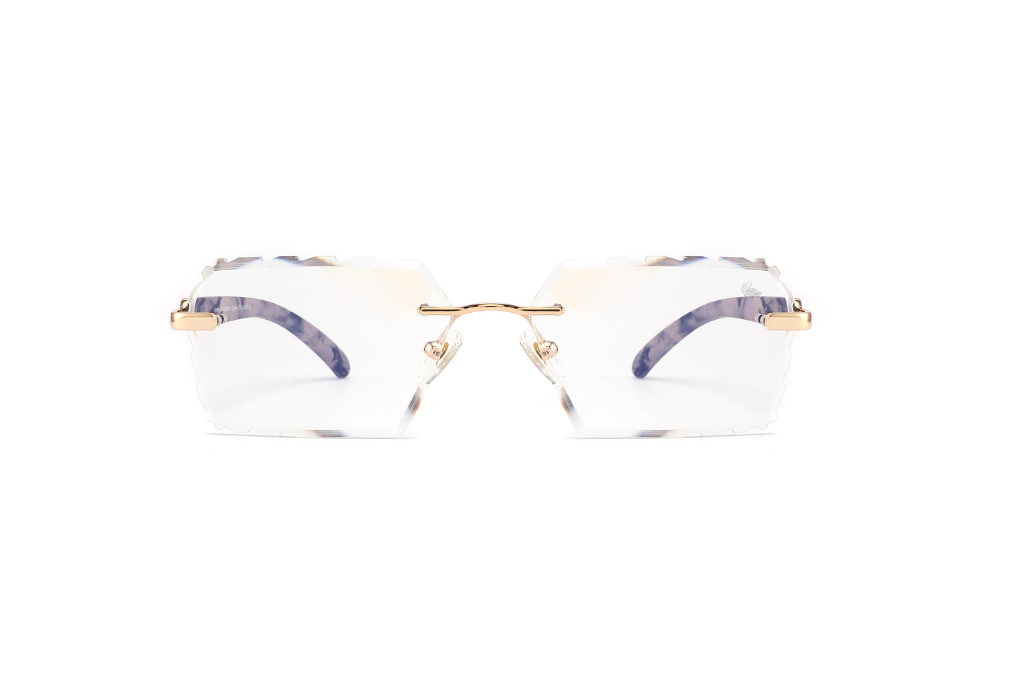Diamond Cut Kennedy White Marble Gold | Anti Blue