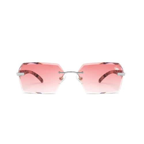 Kennedy White Marble Silver | Burnt Red