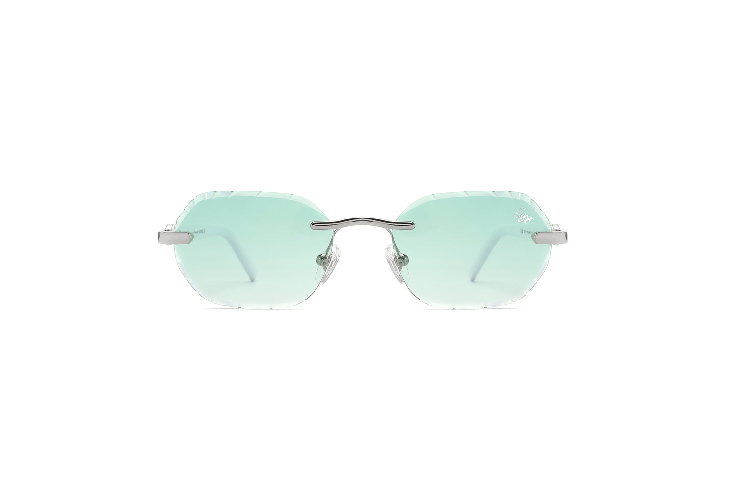 Diamond Cut Willow Green Silver | White