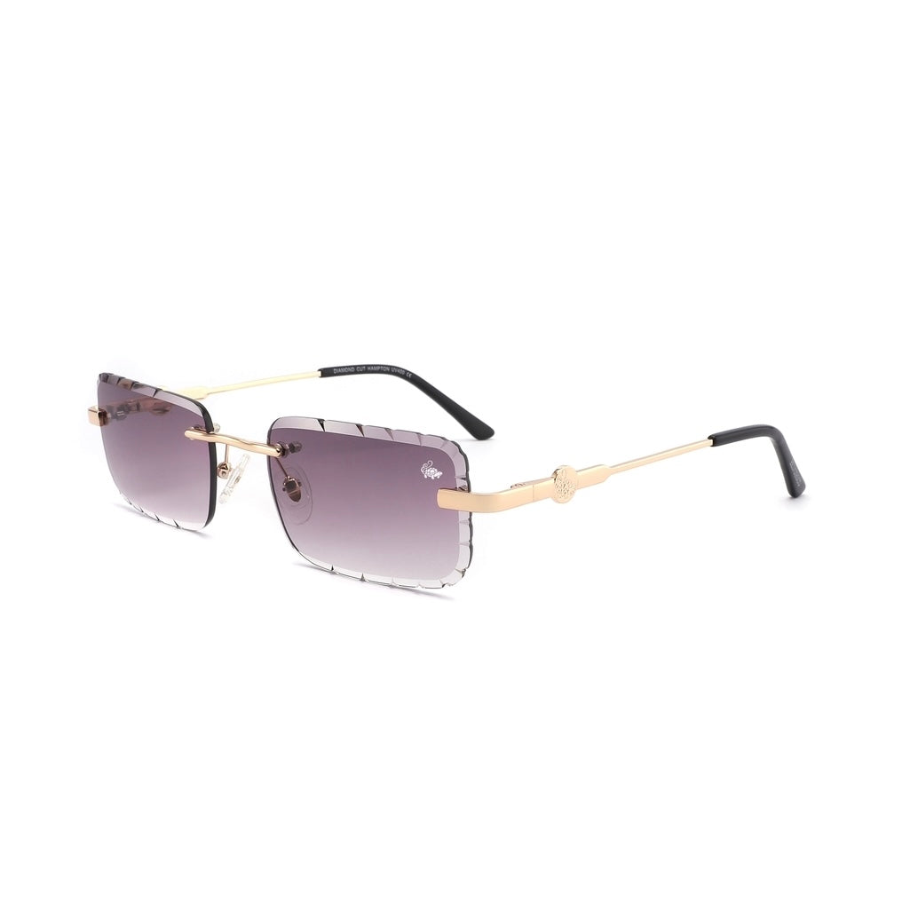Hampton Smoke Diamond Cut Sunglasses - Gold Frame - Belvoir&Co
