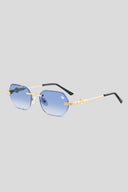 Diamond Cut Willow Blue | Gold