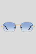 Diamond Cut Willow Blue | Gold