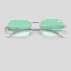 Diamond Cut Willow Green Silver | White