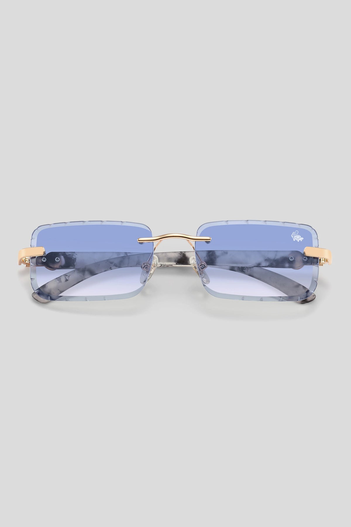 Marbelized Blue Rectangular Sunglasses HILTON © MARBLE BLUE – Lunettiq Eyewear main image 4