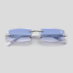 Diamond Cut Mabel Blue Silver | White