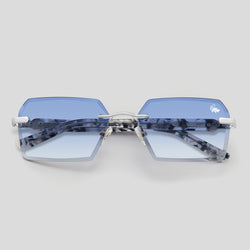 Kennedy White Marble Silver | Blue