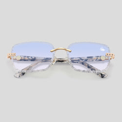 Hustler White Marble Blue | Gold