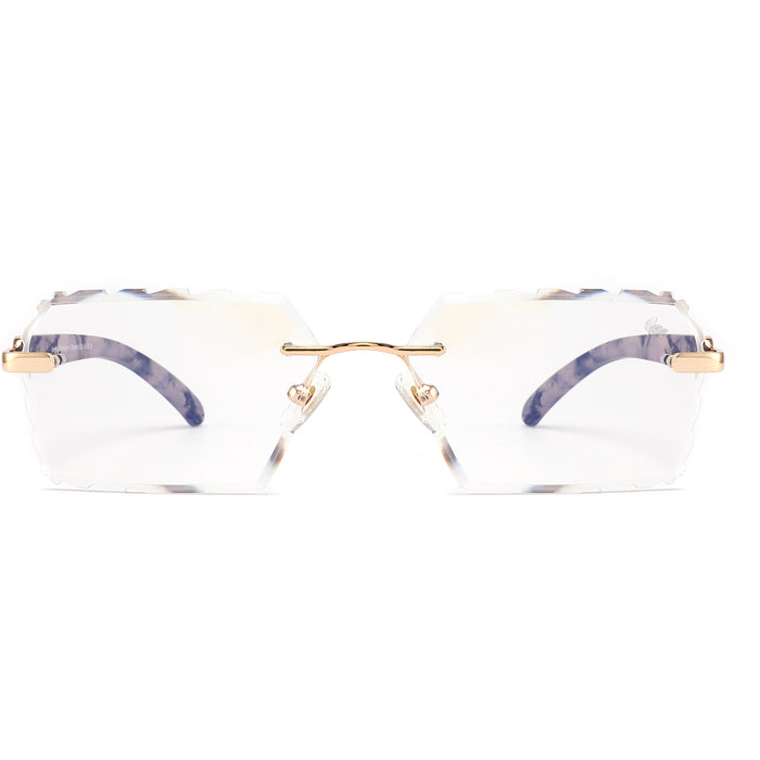 Diamond Cut Kennedy White Marble Gold | Anti Blue