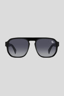 Belvoir&Co Shield Gloss Black Smoke flat-top aviator sunglasses