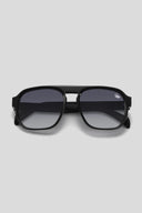 Belvoir&Co Shield Gloss Black Smoke flat-top aviator sunglasses