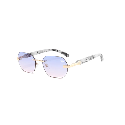 Willow White Marble Gold | Blue