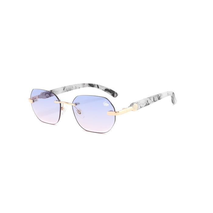Willow White Marble Gold | Blue